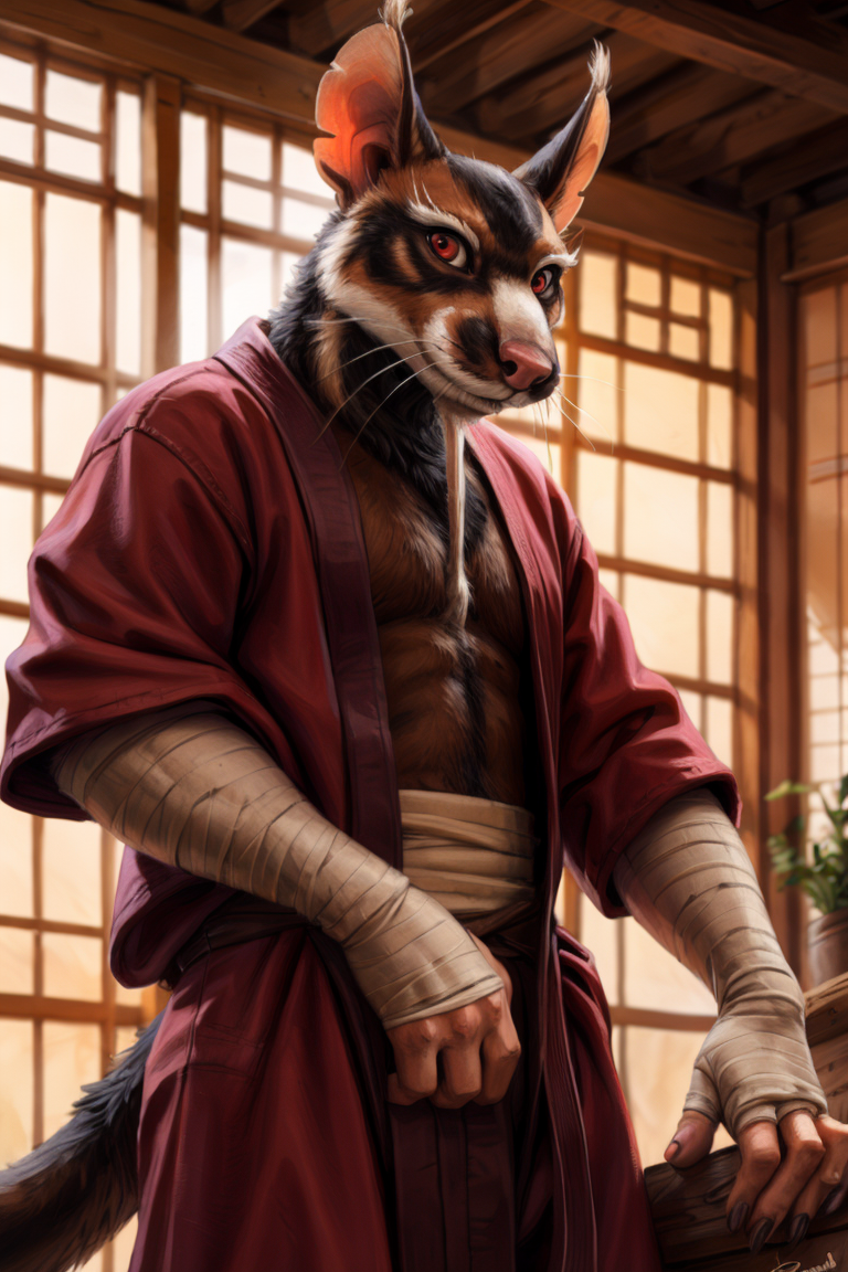 00371-2547933997-low-angle view,_standing, dojo, japanese temple, inside, clothed, kimono, red kimono, rat tail, red eyes, goatee, brown body, wh.png